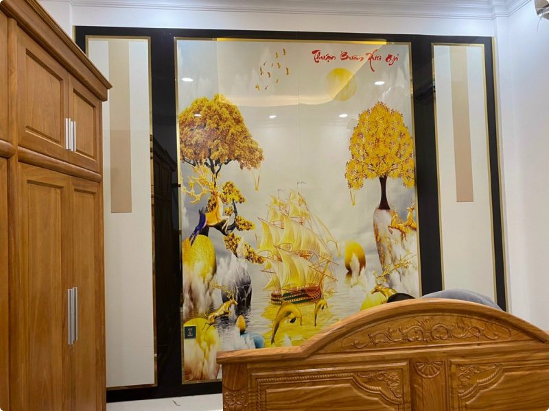 tranh tráng gương phòng ngủ