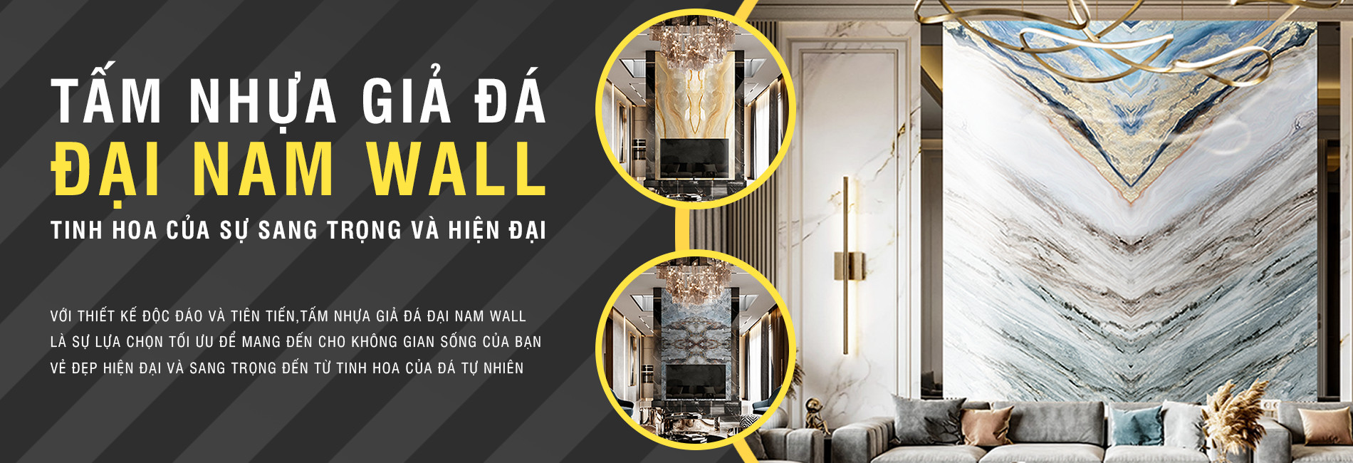 banner tấm nhựa giả đá Đại Nam Wall