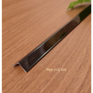 Nẹp Inox V15 Đen Gấp Mép – Dài 2m4