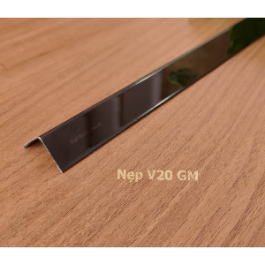 Nẹp Inox V20 Đen Gấp Mép – Dài 2m4