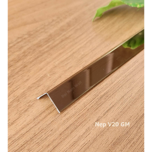 Nẹp Inox V20 Hồng Gấp Mép – Dài 2m4