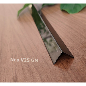 Nẹp Inox V25 Đen Gấp Mép – Dài 2m4