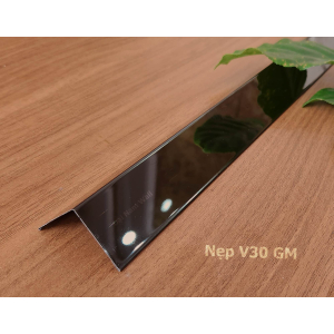 Nẹp Inox V30 Đen Gấp Mép – Dài 2m4
