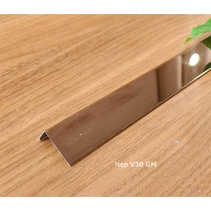 Nẹp Inox V30 Hồng Gấp Mép – Dài 2m4
