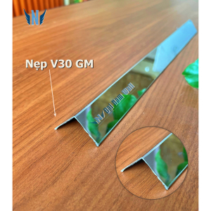 Nẹp Inox V30 Trắng Gấp Mép – Dài 2m4