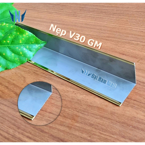 Nẹp Inox V30 Vàng Gấp Mép – Dài 2m4