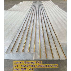 Tấm Ốp Nhựa PS Bán Nguyệt Chỉ Vàng - PSBN150x10