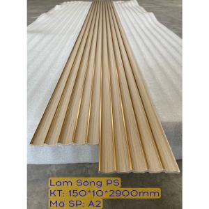 Tấm Ốp Nhựa PS Bán Nguyệt Chỉ Vàng - PSBN150x10