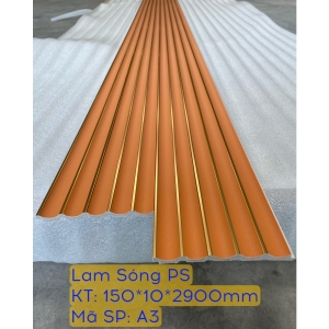 Tấm Ốp Nhựa PS Bán Nguyệt Chỉ Vàng - PSBN150x10