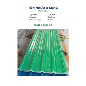 Tôn Nhựa 5 Sóng 